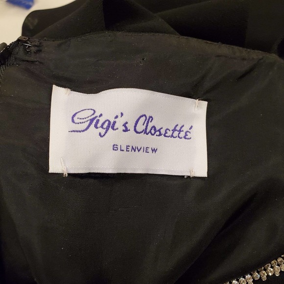 Gigi's Closette Glenview Women's Black Matching Set Pants and Top with Rhines... - Picture 7 of 9